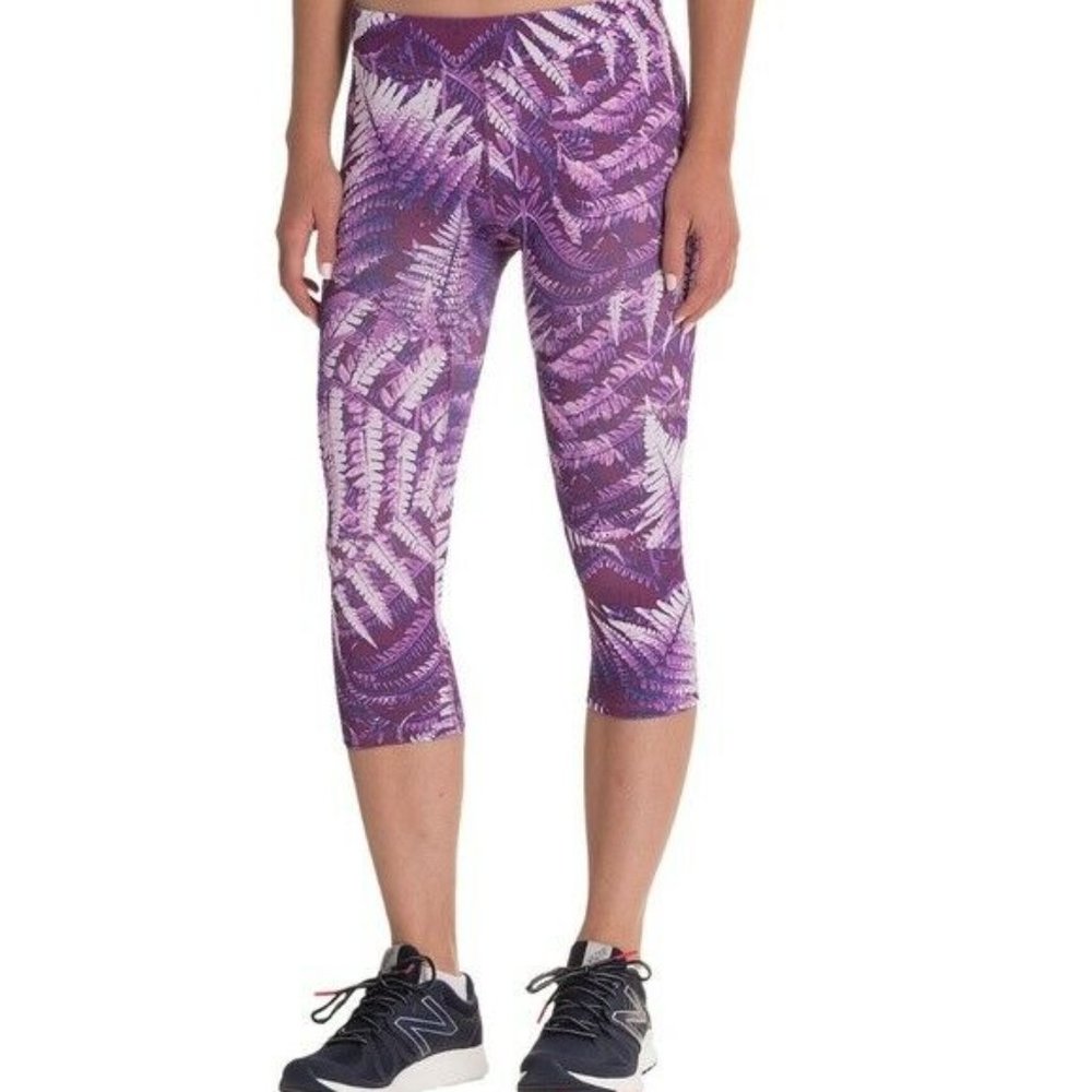 NWT North Face Fern Print Motus Purple Capri XL
